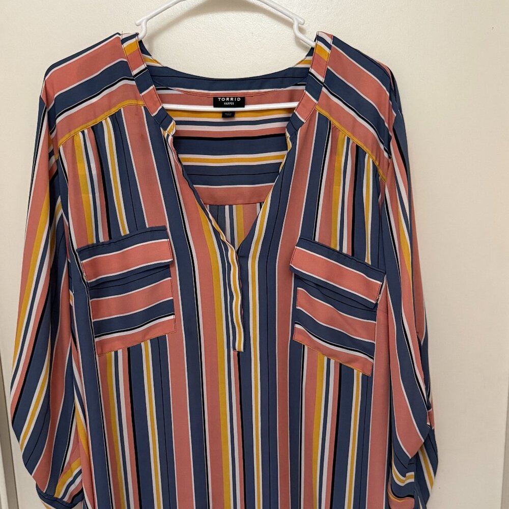 Torrid Harper Multicolor Striped Blouse Size 4